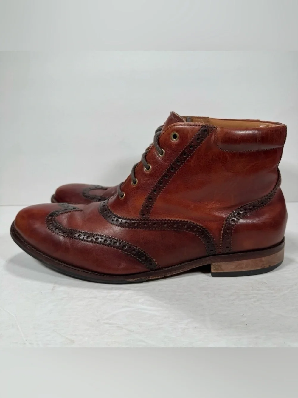 Cole Haan Brown Leather Williams Wingtip Lace Up Chukka Boots Men Size 10W